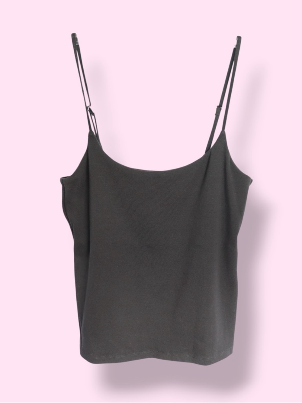 Zara Black Cami Top Women’s Large Minimalist Adjustable Strap Tank